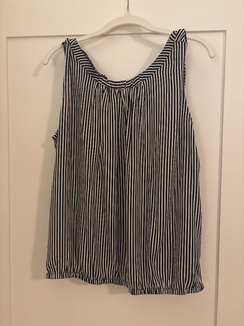 Ann Taylor black-and-white striped sleeveless